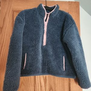 Summersalt teal fleece half zip